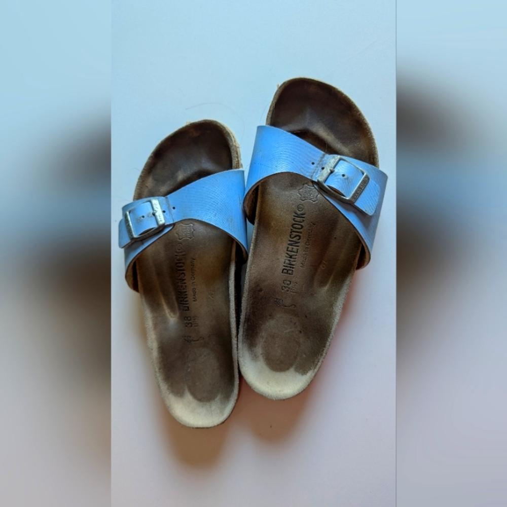Birkenstock Blue Sandals with Cork Footbed Size 38